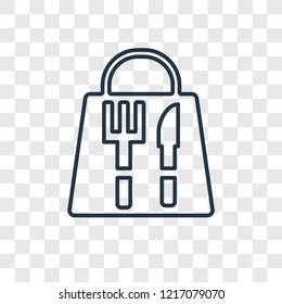 Bag concept vector linear icon isolated on transparent background, Bag concept transparency concept in outline style