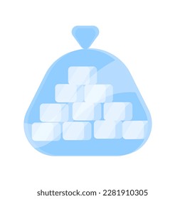 Una bolsa de hielo enfriando en un fondo aislado.