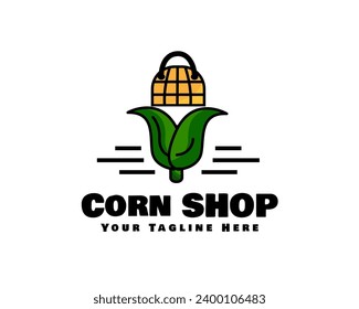 bag corn shop nature logo icon symbol design template illustration inspiration