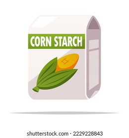 Bag of corn starch vector isolated illustration