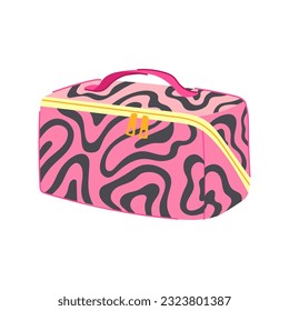 bag cosmetic pouch cartoon. makeup beauty, case travel bag cosmetic pouch sign. isolated symbol vector illustration
