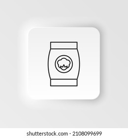 Bag, cotton bag, farmer sack icon. Simple element illustration natural concept. Bag, cotton bag, farmer sack icon. Neumorphic style vector icon