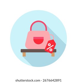 Icono Del Contador Del Bolso Relacionado Con El Comercio, Las Compras Y El Centro Comercial, Uso Para El Concepto Moderno, Ui, Web De La Ux Y Desarrollo Del App.