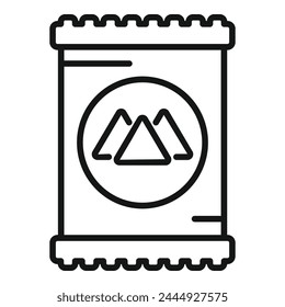 Bag crispy food icon outline vector. Sweet cereal. Vending machine meal