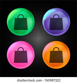 Bag crystal ball design icon in green - blue - pink and orange.