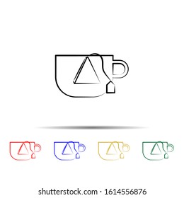 Bag, cup a tea multi color style icon. Simple thin line, outline vector of tea icons for ui and ux, website or mobile application