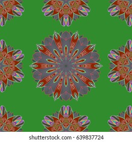 Bag design. Hand-drawn vector mandala with colored abstract pattern on a blue background.