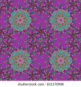 Bag design. Hand-drawn vector mandala with colored abstract pattern on a colorfil background.