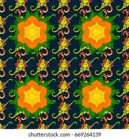Bag design. Hand-drawn vector mandala with colored abstract pattern on a background.