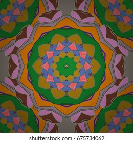 Bag design. Hand-drawn vector mandala with colored abstract pattern on a colorful background.