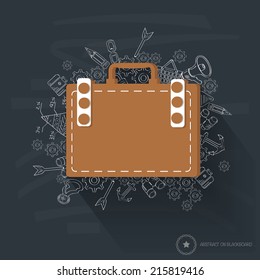 Bag design on blackboard background,clean vector