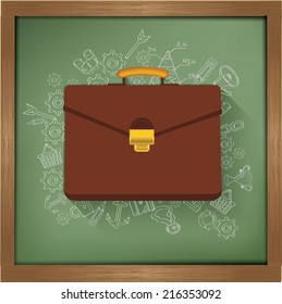 Bag design on blackboard background,clean vector