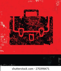 Bag design on grunge background, red version