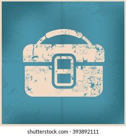 Bag design on old paper background, vector