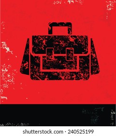 Bag design on red background,grunge vector