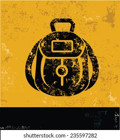 Bag design on yellow background,yellow vector