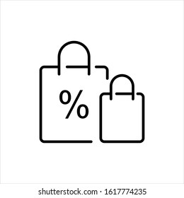Bag discount icon vector illustration logo template for many purpose. Isolated on white background.