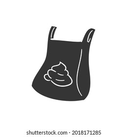 Bag Dog Icon Silhouette Illustration. Pet Poo Vector Graphic Pictogram Symbol Clip Art. Doodle Sketch Black Sign.
