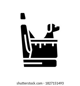 bag for dog transportation in car glyph icon vector. bag for dog transportation in car sign. isolated contour symbol black illustration