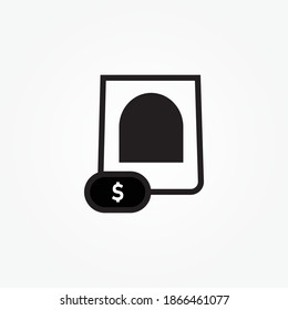 ilustración vectorial de icono de línea de dólar de bolsa