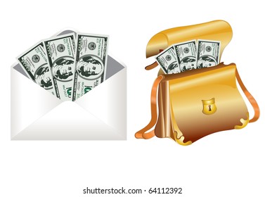 bag dollar money envelope