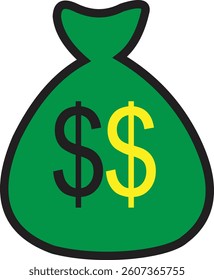 bag with dollar sign art
