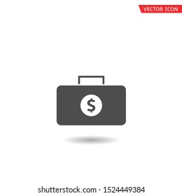 Bag with dollar sign. Briefcase full of money, Vector illustration