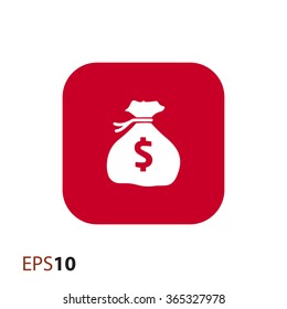 Bag with dollar sign icon for web and mobile
