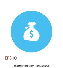 Bag with dollar sign icon for web and mobile