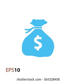 Bag with dollar sign icon for web and mobile