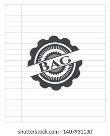 Bag  drawn in pencil. Vector Illustration. Detailed.