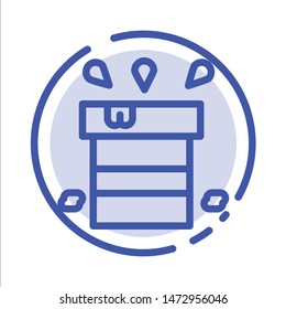 Bag, Dry, Miscellaneous, Resistant, Water Blue Dotted Line Line Icon