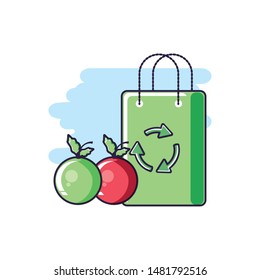bag eco friendly with fresh cherries