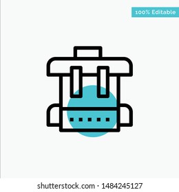 Bag, Education, School turquoise highlight circle point Vector icon. Vector Icon Template background