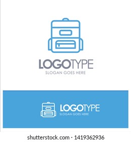 Bag, Education, Schoolbag Blue outLine Logo with place for tagline