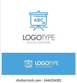 Bag, Education, Schoolbag Blue outLine Logo with place for tagline