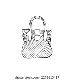 Bag elegant line art illustration design