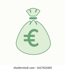bag of euro simple vector icon