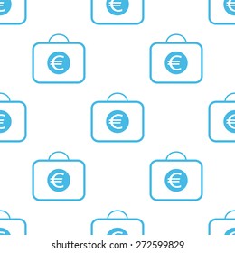 Bag with euro web white pattern in a unique style. Vector symbol