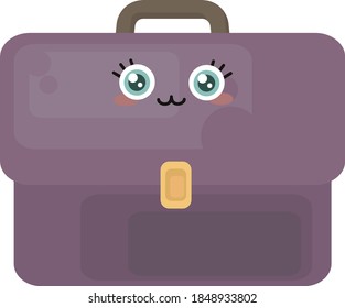 Bag with a face, illustration, vector on white background