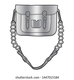 BAG fashion flat sketch template