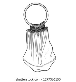 Bag fashion flat technical drawing template