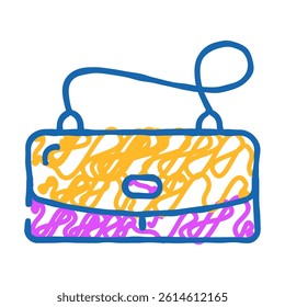 bag female accessory doodle icon sketch vector. bag female accessory sign. isolated symbol illustration