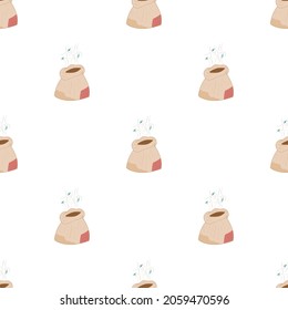 Bag of fertilizers pattern seamless background texture repeat wallpaper geometric vector
