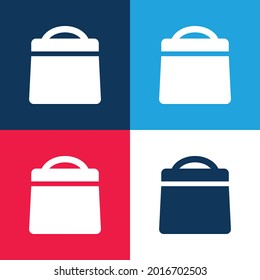 Bag Filled Tool blue and red four color minimal icon set