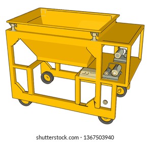 Bag filling machine vector illustration on white background