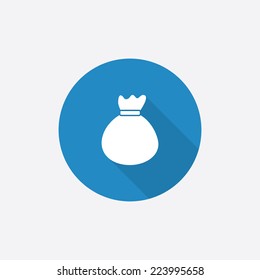 bag Flat Blue Simple Icon with long shadow, isolated on white background  