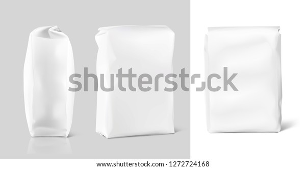 Download Bag Flat Bottom Mockup Front Side Stock Vector Royalty Free 1272724168