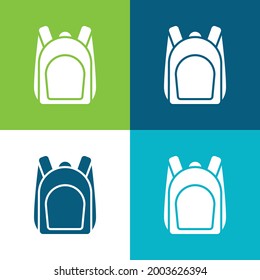 Bag Flat four color minimal icon set