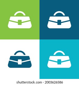 Bag Flat four color minimal icon set